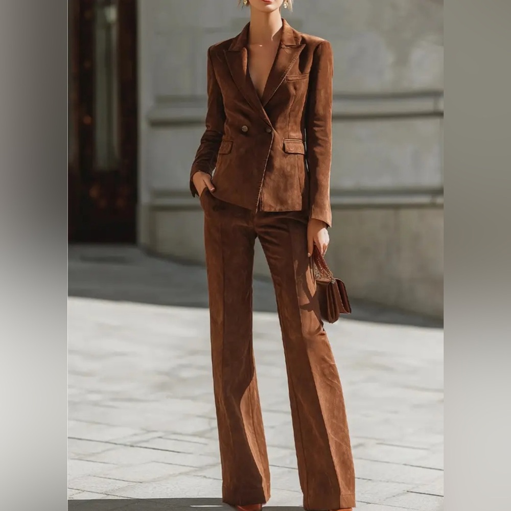 Elegant Brown Women's Suit Set